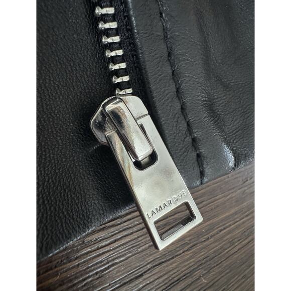 Lamarque Cropped Black Leather Jacket - Picture 7 of 14